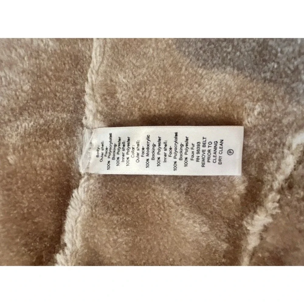 Women's Faux Fur Collar Suede Like Vest‎ Tie Waist Outerwear Layer Dennis Basso